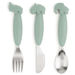 Done By Deer ™ Easy Grip Bestek Hert Friends Groen -Kleintje Luxe done by deer easy grip bestek hert friends groen a341368 4
