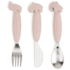 Done By Deer ™ Easy Grip Bestek Hert Friends Roze -Kleintje Luxe done by deer easy grip bestek hert friends roze a341422 4