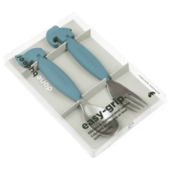 Done By Deer ™ Easy-grip Lepel En Vork Set, Herten Friends Blauw -Kleintje Luxe done by deer easy grip lepel en vork set herten friends blauw a373552 3