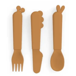 Done By Deer ™ Kiddish Bestek Set Hert Friends Mosterd Geel -Kleintje Luxe done by deer kiddish bestek set hert friends mosterd geel a341391 4