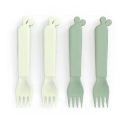 Done By Deer ™ Kiddish Vork 4-Pack Raffi Groen -Kleintje Luxe done by deer kiddish vork 4 pack raffi groen a341399 3