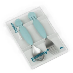 Done By Deer ™ Lepel & Vork Set YummyPlus Zee Friends In Blauw -Kleintje Luxe done by deer lepel amp vork set yummyplus zee friends in blauw a310915 3