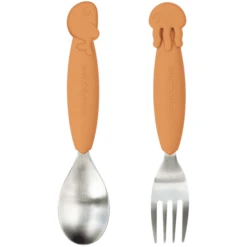 Done By Deer ™ Lepel & Vork Set YummyPlus Zee Friends In Mosterdgeel