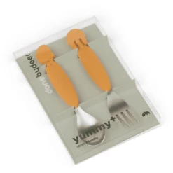 Done By Deer ™ Lepel & Vork Set YummyPlus Zee Friends In Mosterdgeel -Kleintje Luxe done by deer lepel amp vork set yummyplus zee friends in mosterdgeel a310917 3