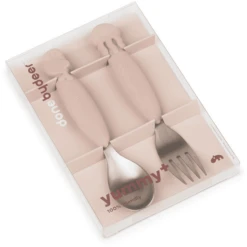 Done By Deer ™ Lepel & Vork Set YummyPlus Zee Friends In Roze -Kleintje Luxe done by deer lepel amp vork set yummyplus zee friends in roze a310914 3