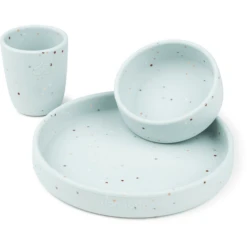 Done By Deer ™ Silicone Servies Set Confetti Blauw -Kleintje Luxe done by deer silicone servies set confetti blauw a411282 2