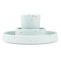 Done By Deer ™ Silicone Servies Set Confetti Blauw