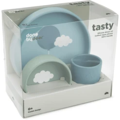 Done By Deer ™ Silicone Tafelgerei Set Happy Clouds Blauw -Kleintje Luxe done by deer silicone tafelgerei set happy clouds blauw a411210 2