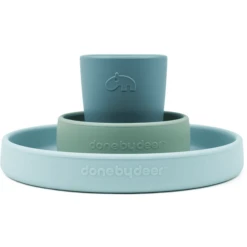 Done By Deer ™ Silicone Tafelgerei Set Happy Clouds Blauw -Kleintje Luxe done by deer silicone tafelgerei set happy clouds blauw a411210 3
