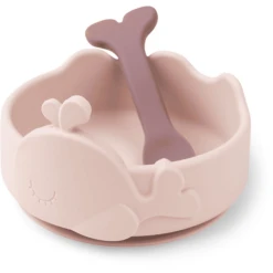 Done By Deer ™ Siliconen Kom En Babylepel Stick & Stay Wally Roze -Kleintje Luxe done by deer siliconen kom en babylepel stick amp stay wally roze a411930 3