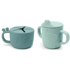 Done By Deer ™ Snack & Drink Beker Peekaboo Set Hert Friends Blauw -Kleintje Luxe done by deer snack amp drink beker peekaboo set hert friends blauw a341309 4