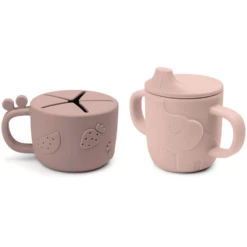 Done By Deer ™ Snack & Drink Beker Peekaboo Set Hert Friends Roze -Kleintje Luxe done by deer snack amp drink beker peekaboo set hert friends roze a341318 4