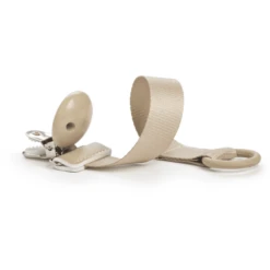 Elodie Fopspeenband Met Houtdetail, Pure Khaki -Kleintje Luxe elodie fopspeenband met houtdetail pure khaki a372127 3