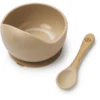 Elodie Siliconen Kom Met Lepel, Puur Khaki