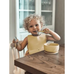 Everyday Baby Bestek Om Te Leren Eten, Roestvrij Staal Met Siliconen Handvat, 2-delig Zacht Yellow -Kleintje Luxe everyday baby bestek om te leren eten roestvrij staal met siliconen handvat 2 delig zacht yellow a344142 1