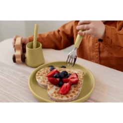 Everyday Baby Bestek Om Te Leren Eten, Roestvrij Staal Met Siliconen Handvat, 2-delig Zacht Yellow -Kleintje Luxe everyday baby bestek om te leren eten roestvrij staal met siliconen handvat 2 delig zacht yellow a344142 4