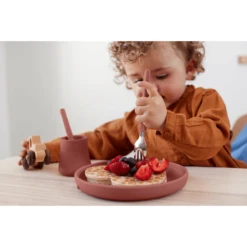Everyday Baby Bestek Om Te Leren Eten, Roestvrij Staal Met Siliconen Handvat, 2 Stuks Nature Rood -Kleintje Luxe everyday baby bestek om te leren eten roestvrij staal met siliconen handvat 2 stuks nature rood a344136 4