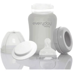 Everyday® Baby Glazen Babyfles Healthy+ 150 Ml, Quiet Grey -Kleintje Luxe everyday baby glazen babyfles healthy 150 ml quiet grey a343977 2