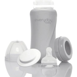 Everyday® Baby Glazen Babyfles Healthy+ 240 Ml, Quiet Grey -Kleintje Luxe everyday baby glazen babyfles healthy 240 ml quiet grey a343985 3