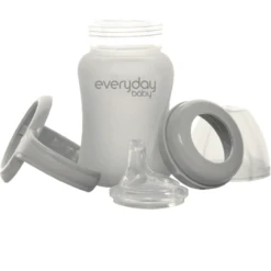 Everyday Baby Glazen Babyfles Heathy+ Sippy Cup, 150 Ml In Rustig Grijs -Kleintje Luxe everyday baby glazen babyfles heathy sippy cup 150 ml in rustig grijs a315058 2