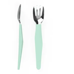 Everyday Baby Roestvrijstalen Bestek Met Siliconen Handvat, 2 St. In Mint Green -Kleintje Luxe everyday baby roestvrijstalen bestek met siliconen handvat 2 st in mint green a315117 1