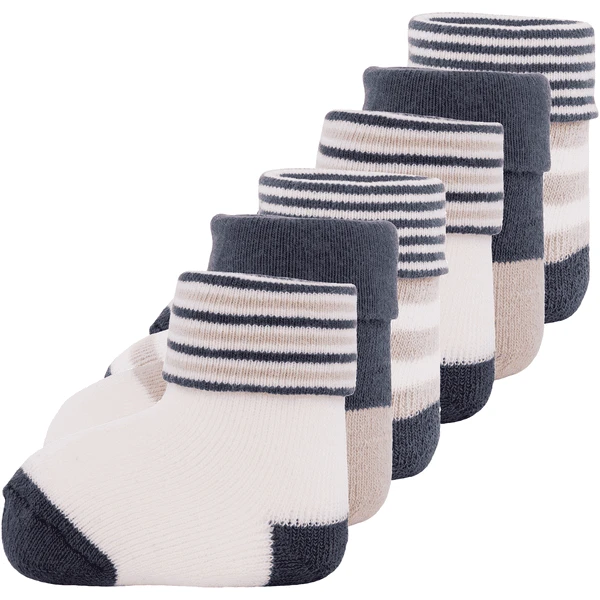 Ewers Baby Sokken 6 Pak Fawn/stippen Inkt/latte 5 Ewers Baby Sokken 6 Pak Fawn/stippen Inkt/latte - Afbeelding 5