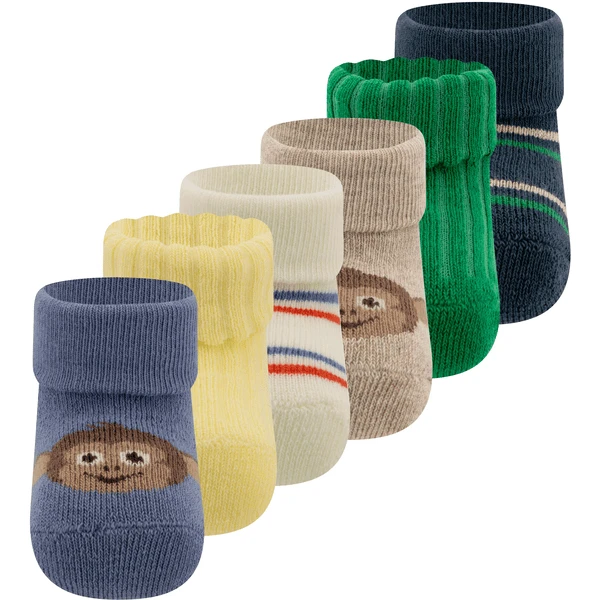 Ewers First Baby Socks 6-Pack Monkey 1 Ewers First Baby Socks 6-Pack Monkey