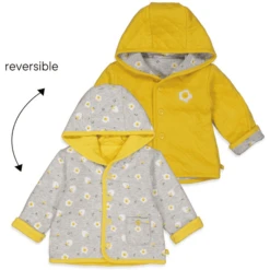 Feetje Omkeerbare Jas Ei-Grijs GemĂȘleerd