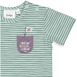 Feetje T-shirt Gestreept Piepklein Piraatje Mint -Kleintje Luxe feetje t shirt gestreept piepklein piraatje mint a348252 3