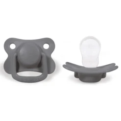 Filibabba Fopspeen +6 Maanden Donkergrijs, 2 Stuks