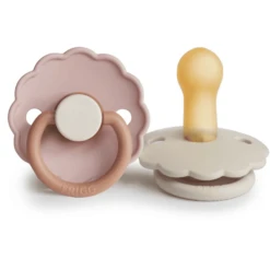 FRIGG Fopspeen Daisy Latex, Biscuit/ Cream 6-18 Maanden, 2 Stuks -Kleintje Luxe frigg fopspeen daisy latex biscuit cream 6 18 maanden 2 stuks a396119 4