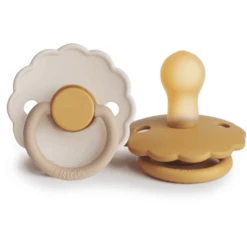 FRIGG Fopspeen Daisy Latex, Kamille/Honing Goud 0-6 Maanden, 2 Stuks -Kleintje Luxe frigg fopspeen daisy latex kamille honing goud 0 6 maanden 2 stuks a396100 3