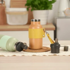 Haakaa® Easy- Carry Thermische Fles 350ml, Orange -Kleintje Luxe haakaa easy carry thermische fles 350ml orange a373834 2