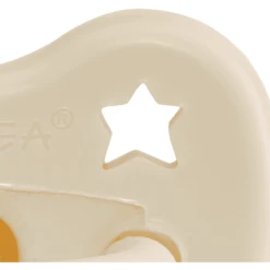 HEVEA Fopspeen - Natuurlijk Rubber / Milky White / Rond / Ster & Maan (vanaf 3 Maanden) -Kleintje Luxe hevea fopspeen natuurlijk rubber milky white rond ster amp maan vanaf 3 maanden a295169 1