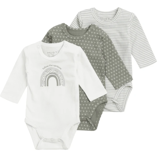 Hust & Claire Lange Mouwen Body Base Boerenkool Green 3 Pack 1 Hust & Claire Lange Mouwen Body Base Boerenkool Green 3 Pack