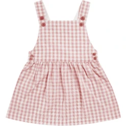 JACKY Geweven Slabbetjesjurk Ruit/ Uit White