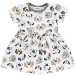 JACKY Jurk Korte Mouw Wit Gedessineerd