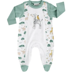 JACKY Romper Set 1 Stuk ANIMAL FRIENDS Off White /green -Kleintje Luxe jacky romper set 1 stuk animal friends off white green a333042 1