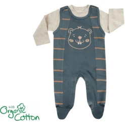 JACKY Romperset BOYS INTHE WOOD Petrol /beige -Kleintje Luxe jacky romperset boys inthe wood petrol beige a325475 1