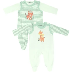 JACKY Rompertje 2-pack Groen -Kleintje Luxe jacky rompertje 2 pack groen a410869 2
