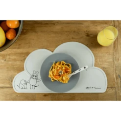 KINDSGUT Placemat De Muis En De Olifant, Lichtgrijs -Kleintje Luxe kindsgut placemat de muis en de olifant lichtgrijs a325072 4