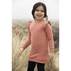 Koko Noko Sweatshirt Jurk Nena Dusty Roze -Kleintje Luxe koko noko sweatshirt jurk nena dusty roze a361412 4