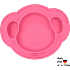 KOKOLIO Monki Siliconen Eetbordje, Vanaf 6 Maanden In Roze -Kleintje Luxe kokolio monki siliconen eetbordje vanaf 6 maanden in roze a317314 3
