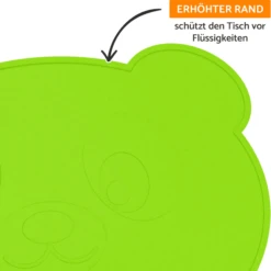 KOKOLIO Placemat Little Silicone Panda, In Groen -Kleintje Luxe kokolio placemat little silicone panda in groen a317327 4