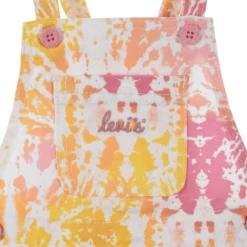 Levis Levi's® Set Tuinbroek En Body Roze/geel -Kleintje Luxe levis set tuinbroek en body roze geel a406944 2