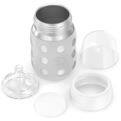 Life Factory Babyfles Met Brede Hals 235 Ml Met Siliconenspeen, Koel Grijs -Kleintje Luxe life factory babyfles met brede hals 235 ml met siliconenspeen koel grijs a345458 2