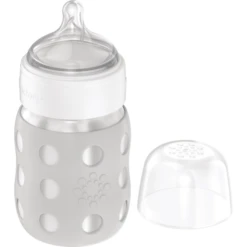 Life Factory Babyfles Met Brede Hals 235 Ml Met Siliconenspeen, Koel Grijs -Kleintje Luxe life factory babyfles met brede hals 235 ml met siliconenspeen koel grijs a345458 4