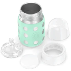 Life Factory Babyfles Met Brede Hals 235 Ml Met Siliconenspeen, Mint -Kleintje Luxe life factory babyfles met brede hals 235 ml met siliconenspeen mint a345462 1