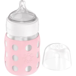 Life Factory Babyfles Met Brede Hals 235 Ml Met Siliconenspeen, Woestijnroze