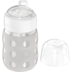 Life Factory Babyfles Met Wijde Hals 235 Ml Met Zachte Tuitdop, Koel Grijs